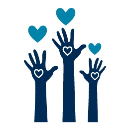 Volunteer icon with white background.